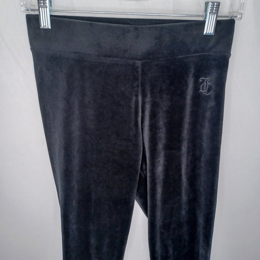 Juicy Couture Black Crushed Velour Pant Size Small